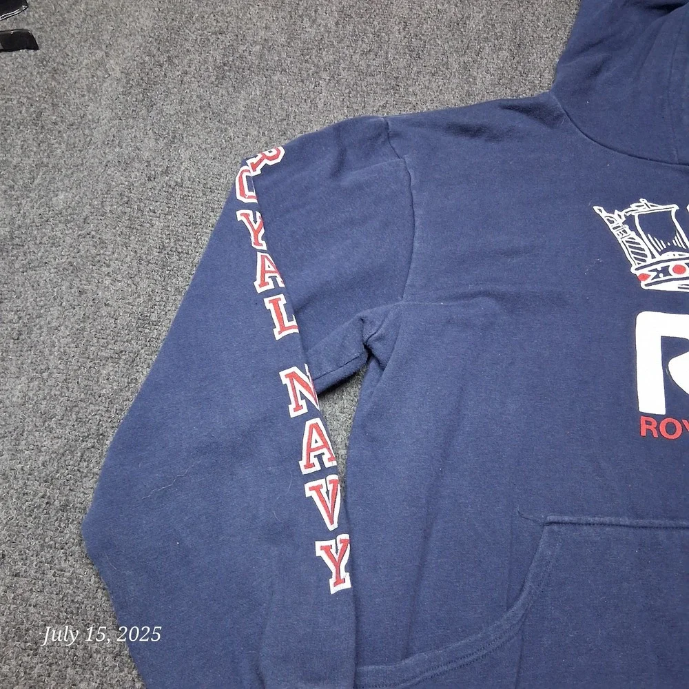 Vintage Royal Navy Hoodie by Senior Size XL Blue Sweatshirt 90s‎ Pullover